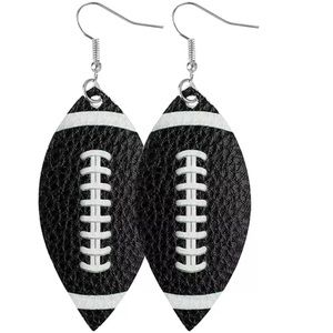 Football Leather Earrings. NEW!